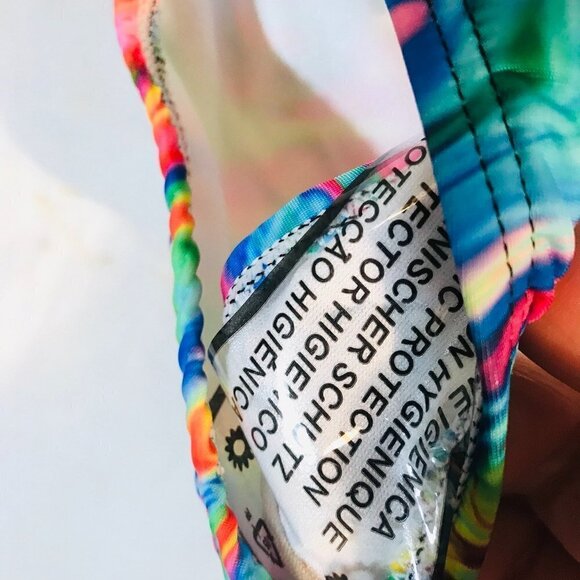 Bikini Bottom NWT Bathing Suit Size Large Psychedelic Tie Dye Rainbow Op Art - Picture 3 of 7